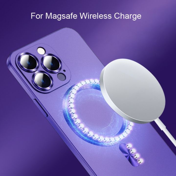 สินค้าใหม่ในสต็อก-สำหรับ-magsafe-กรณีแม่เหล็กสำหรับ-iphone-14-13-12-11-pro-max-plus-14pro-หรูหราด้วยกล้องแก้วเลนส์ป้องกันซิลิโคนเต็มครอบคลุม