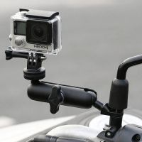 【LZ】✶۞  Motocicleta Equitação Espelho Retrovisor Camera Holder ajustável Metal Fixed Bracket Suporte para GoPro Hero 8 7 6 Action Cameras