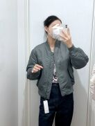 UNIQLO Kẹp Áo Khoác Áo Khoác Quân Đội Pilot Đồng Phục Bóng Chày Cho Nữ Áo