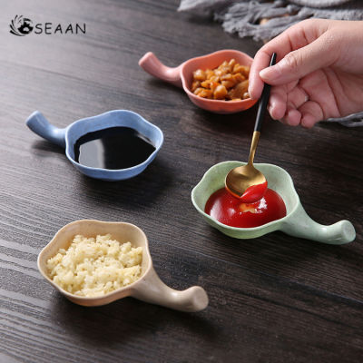 จานซอสฟางข้าวสาลีจานสำหรับใส่ซอสซากุระที่แบ่งเครื่องปรุงรสที่รอง Pinggan ภาชนะใส่ซอสน้ำส้มสายชูครัว