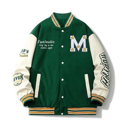 CODTheresa Finger 🔰M-3XL🔰Trend Letter Baseball Jacket Boys Top Sports Jacket Oversize Baseball Suit Couple Jacket Clothes