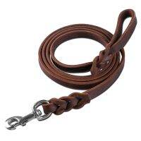 【DT】BOUSSAC Leather Dog Leash 6.6 Foot Braided Leather Pet Dog Rope Heavy Duty Genuine Leather Pet Lead Strong Metal Swivel Clip hot 1