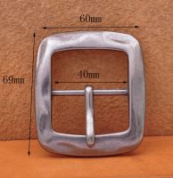 Heavy Duty Quality Vintage Silver Square Center Bar Pin Buckle for Leathercraft Belt Fit 40mm Strap Belts