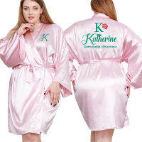 2021Personalized Custom Name 4XL Big Size Print Wedding Bride Team Robes Bridal Party Robes Bridesmaid Robes gift