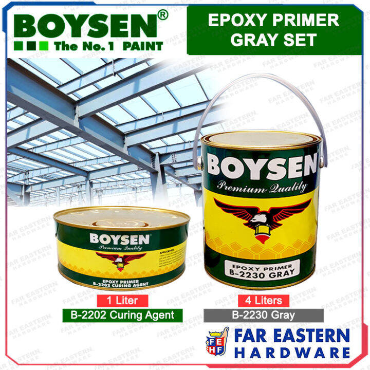 BOYSEN Epoxy Primer Gray Set 4L B-2230 W/ 1L Curing Agent | Lazada PH