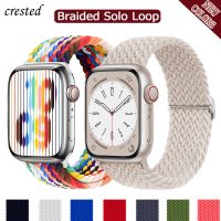 Gelang jam tangan Apple kepang putaran tunggal untuk Apple watch 40mm 44mm 38mm 45mm 49mm 41mm elastis nilon gelang iWatch seri 8 3 se 6 7 Ultra strap