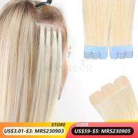 MRS HAIR Mini Tape in Hair Extensions Human Hair Natural Hair Extentions Blonde 3x0.8cm Tape Weft Tape Ins 10pcs/pack Add Volume