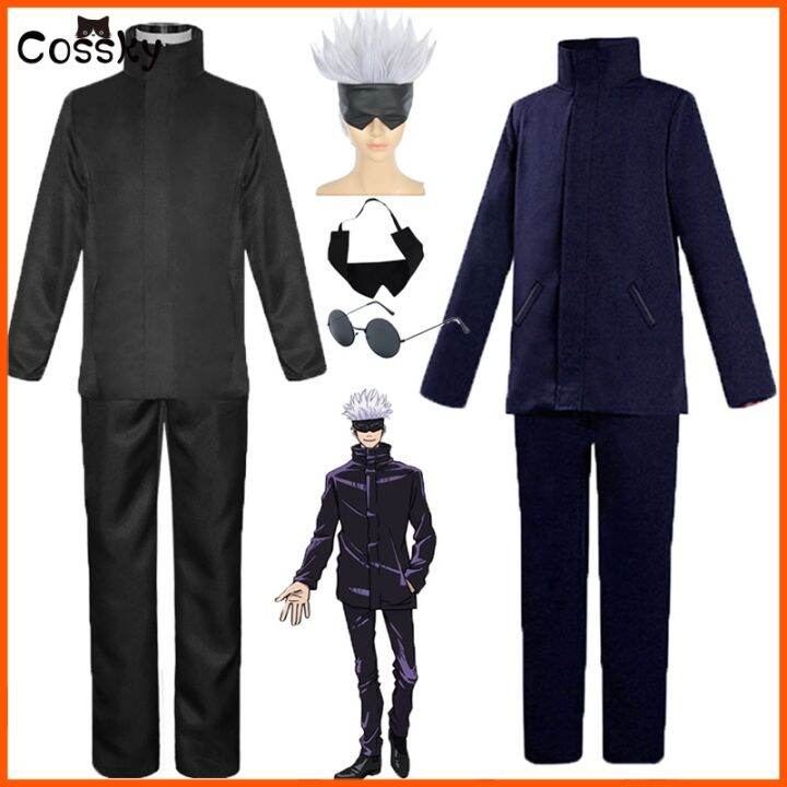 Hot Anime Jujutsu Kaisen Cosplay Costumes Gojo Satoru Clothes Set ...