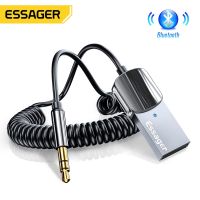 Essager อะแดปเตอร์รับสัญญาณเสียงไร้สายบลูทูธ 5.0 Aux Usb To 3.5 มม. แจ็คเสียงไมค์แฮนด์ฟรีสําหรับรถยนต์ 4.8