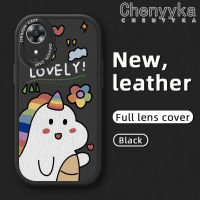 เคส Chenyyyka สำหรับ OPPO เคส A17K A17เคสโทรศัพท์หนังนิ่มลายการ์ตูนหลากสีน่ารักยูนิคอร์นนำโชคและทนทานเคสป้องกันกล้องคลุมทั้งหมดเคสสีกันกระแทกเคสนิ่ม