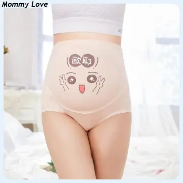 Women Cartoon Cotton Pregnant High Waist Briefs Underwear Maternity Panties