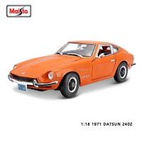 1971 Datsun 240Z (Maisto) สีส้ม 1:18   โมเดลรถยนต์ ของเล่น ของสะสม ของขวัญ ของฝาก แบบจำลองรถเสมือนจริง