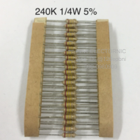 240K 1/4W 5% Resistor ตัวต้านทาน 240กิโลโอห์ม 1/4วัตต์ ค่าความผิดพลาด+-5%  ตัวต้านทาน แบบคาร์บอนฟีล์ม Through Hole Resistor Carbon Film ของแท้นำเข้าไต้หวัน สิน