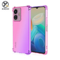 XICCI สำหรับ Vivo Y77 5กรัมไล่โทนสีสีที่ครอบคลุมกรณี Soft TPU ซิลิโคนโทรศัพท์กรณีปกหลังกันกระแทกปลอก