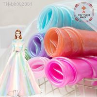 ❈ Laser tulle fabric organza Glass yarn colorful sewing mesh cloth Fluorescent yarn silk chiffon stage clothing transparent