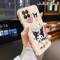 Jjlingji เคสสำหรับ Realme 8 Pro Realme 8i Narzo 50น่ารักมากลาย Kuromi เคสโทรศัพท์ซิลิโคนชุบดีไซน์ใหม่ด้านข้างฝาปิดเลนส์เต็มกล้องป้องกันกล่องกันกระแทก Softcase