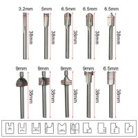 10ชิ้นไฮสปีดเราเตอร์บิตตัดไม้ชุดกัด1/8 "3.2มิลลิเมตรบดตัดแบบตัดสำหรับ Edger เครื่องแกะสลัก