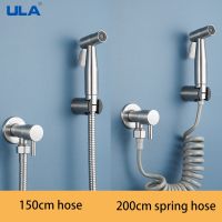 ULA Brushed Bidet Faucet Stainless Steel Handheld Bidet Sprayer Set Toilet Sprayer Bidet Faucet Single Cold Water Tap Accessory