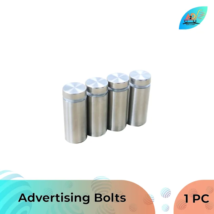 ADS Advertising Bolts l Silver & Black l Acrylic Bolts Stand off mount ...