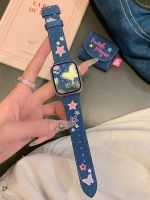 Original ☈▬□ Tali Kulit Retro untuk Apple Watch Band 41Mm 45 44 40Mm 42 38Mm Desain Gesper Logam Gelang Watch Gelang untuk IWatch 7 SE 6 3 4 5