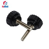 4 Buah M6 Knurled Penjepit Kenop Bakelite 26Mm Sekrup Kepala Penjepit Kenop Mengencangkan Pegangan Mur Ulir Pria Mur Jempol Hitam Mekanis