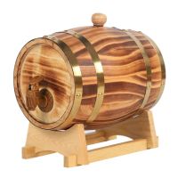 Oak Barrel, 1.5 L / 3 L Oak Storage Barrel Built-in Foil Liner to Store Your Own Whiskey, Beer, Wine, Bourbon, Brandy