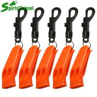 1/5/10pcs Plastic Whistle Camping Hiking Whistle with Clip Survival Rescue Sports Safety Whistle