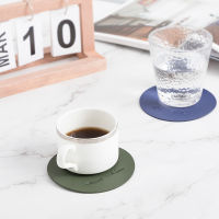 Inyahome PU Leather Coaster Set of 6 Farmhouse Dining Kitchen Accessories Life Coffee Room Coaster Table Top Protect Furniture