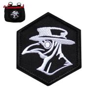 Plague Doctor Embroidery Patch Schnabel Beak Hexagon Steampunk Medical Decorative Military Tactical Embroidered Patches Adhesives Tape