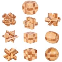 10pcs/set 3D Puzzle handmade vintage Ming lock Luban lock wooden toy adults puzzle children adult Decompression antistress toys