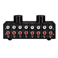 Switcher 6 in 2 Out or 2 in 6 Out Headphone Speaker Switcher Stereo Sound Source Signal Selection Switcher, Interface Adopts RCA Design Manual Switch