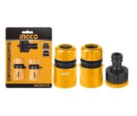 INGCO ชุดข้อต่อสายยาง 3 ชิ้นชุด รุ่น HHCS03122 ( Hose Quick Connectors ) ข้อต่อสวมสายยาง ข้อต่อเครื่องฉีดน้ำ