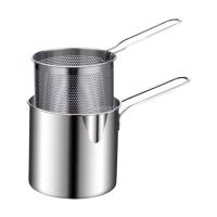 Blesiya Stainless Steel Deep Frying Pot with Strainer for Dried fish