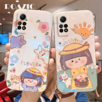 ROAZIC สำหรับ Xiaomi Redmi โน้ต12 Pro 4G เคสโทรศัพท์พลอยเทียมสีฟ้าสวยดอกไม้น่ารักสาวแสงแดดฝาหลังยางปลอกอ่อนกันตก