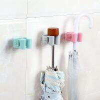 7x7cm Strong Suction Nailless Wall-mounted Mop Sturdy Household Bathroom Hook Rack Seamless Storage Broom Mop Rack Picture Hangers Hooks