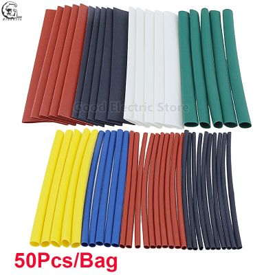 50pcs/bag Newest  90mm Polyolefin 2:1 Halogen-Free Heat Shrink Tube Sleeving Kit 8 Sizes Excellent Quality Shrink Tubing Tube Cable Management