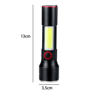 4 Mode LED Flashlight Zoomable Focus COB Torch Working Light Waterproof Aluminum Alloy Flashlamp Portable Emergency Lamp