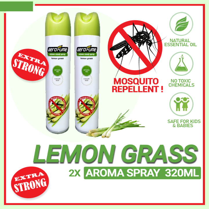 [Extra Strong] Twin Pack Aerofume Lemon Grass Spray (Mosquito Repellent) 320 ml (x2) Relaxing
