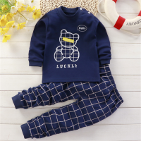 Xiaozhima Toddler Baby Kids Boys Pyjamas Clothing Sets Long Sleeves Tops and Long Pants Trousers Autumn Night Sleeping Wear Soft 100% Cotton For 0-7 Years Children