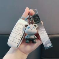 Jufe เคส TPU + PC เคสกุญแจ Mitsubishi,จี้พวงกุญแจโลหะ,ที่ใส่กุญแจ,พวงกุญแจ,เคส Keyfob สำหรับ Mitsubishi Outlander 2020 /Asx/airtrek/ Eclipse-Cross