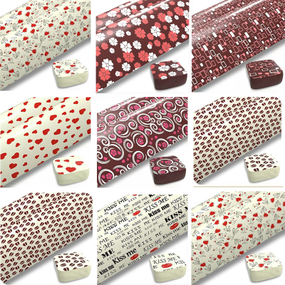 Chocolate Transfer Sheet 10 printed different design mix molds Decoration Edible plastic Paper Popular cake cookie baking DIY