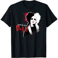 Cartoon One Hundred and One Dalmatians Cruella De Vil  graphic cotton O-neck T-shirt for men