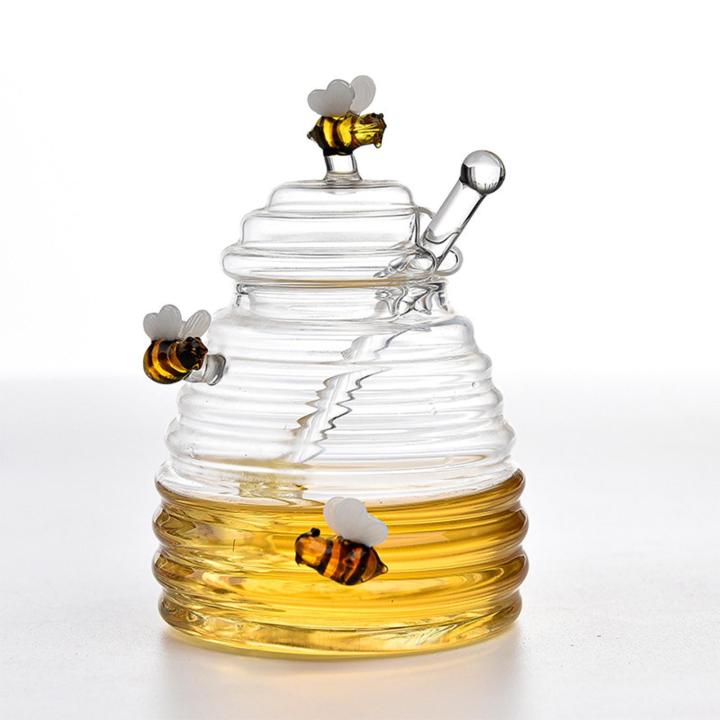 ภาชนะที่เก็บน้ำผึ้งทรงเพรียวโถน้ำผึ้งสำหรับโต๊ะทานอาหาร