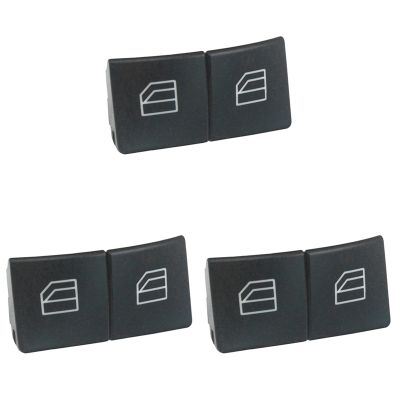 3X Window Switch Button Covers for Mercedes Benz W204 C E Glk Class, Front Left+Right Window Switch Repair Button Caps