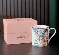 MEISSEN Courtly Bone China แก้วที่มีความรู้สึกที่ดีของความซับซ้อนถ้วยกาแฟแก้วคู่ยุโรปกล่องของขวัญ