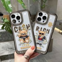 Soft Cute Bear Case Compatible for IPhone 11 12 13 14 Pro Max XR XS X 8 7 6 6S Plus Phone Casing Transparent Cover Precticer