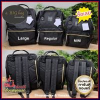 บริการเก็บเงินปลายทาง Anello แท้100% Black รุ่นผ้า Canvas Backpack Mini Regular Large กระเป๋าเป้สะพายหลัง