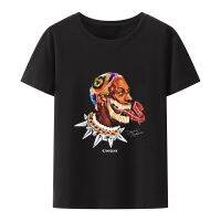 Rodman Wagging Tongue Portrait Printed Tshirt Vintage Hip Hop Neutral Streetwear Cotton T-Shirts Summer Blouse Oversized Tees