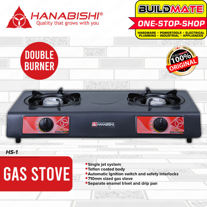HANABISHI Gas Stove Double Burner 710mm HS1 •BUILDMATE• Lazada PH