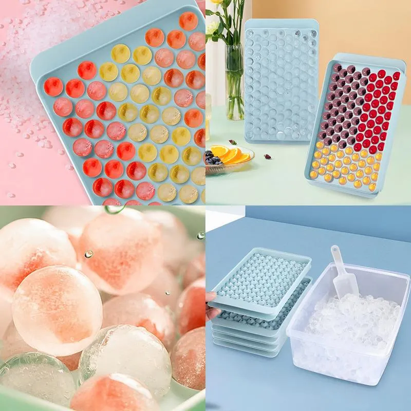Small Ice Cube Tray with Lid and Bucket, Easy Release Mini Ice Trays for  Freezer, Comes with Ice Bucket, Scoop and Cover,Stackable Freezer Trays  with